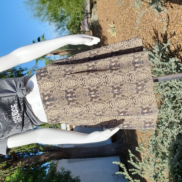 Marc Jacobs Silk Mini Skirt 2 XS Python Snakeskin Snake Print A-Line Swing - Picture 13 of 15